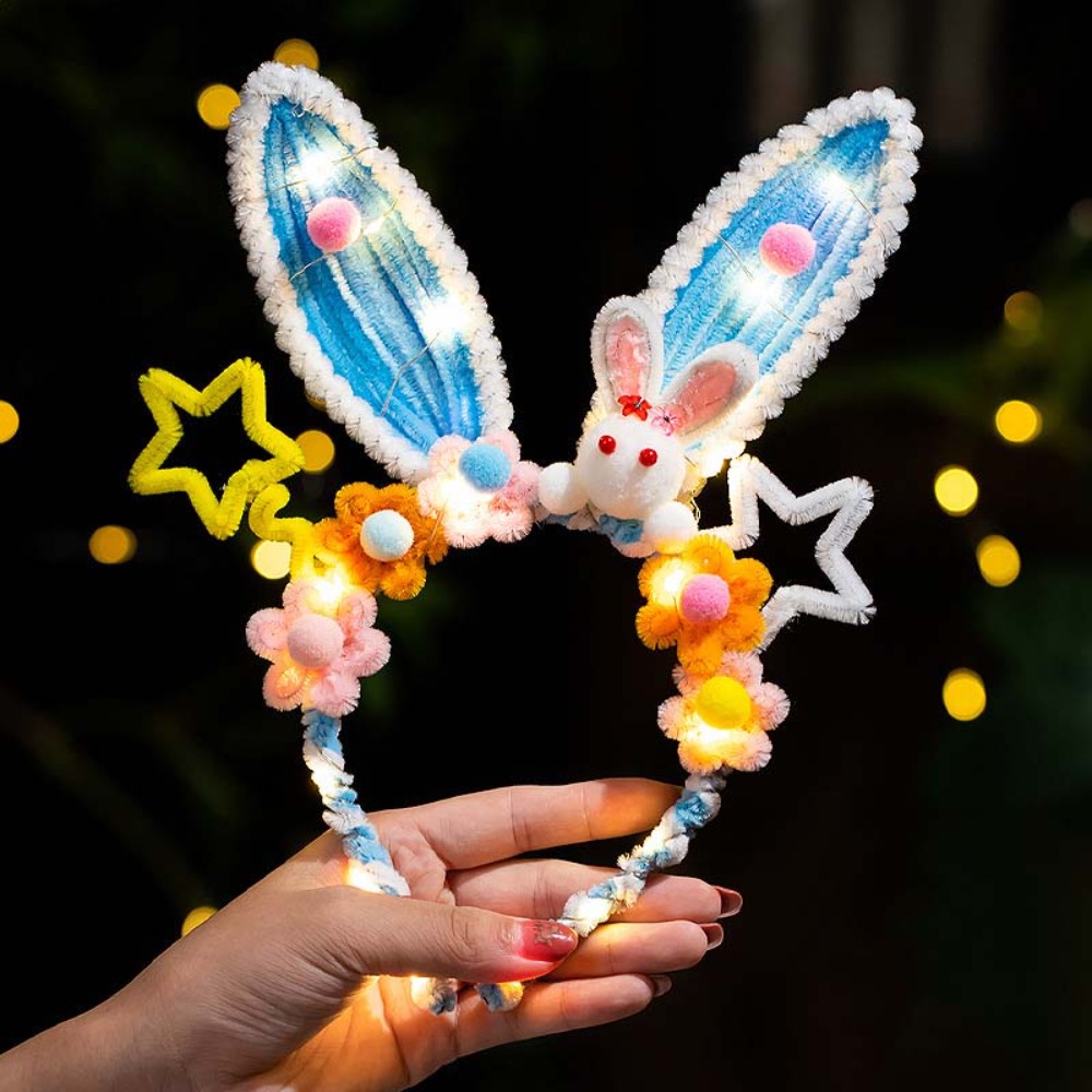 Easy Cosplay Prop - Serre-tête Lapin Lumineux Fait Main, Bandeau