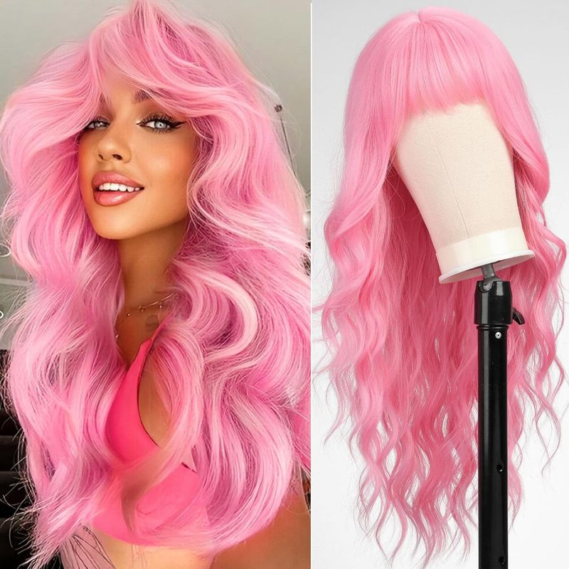 Wig Fiber Net - Perruque longue et droite avec frange